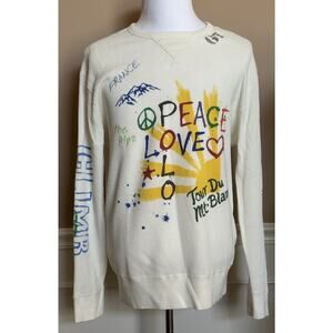 Polo Ralph Lauren Men’s Peace/Love Embroidered White Sweater Large NWT $198